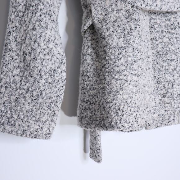 MANGO NWT Belted Wool Blend Justin Jacket Grey Long Sleeve Unlined Women's XS - Picture 5 of 11